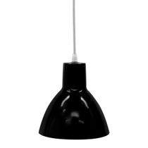 Luminária pendente Taschibra TD 622/1 E-27 na cor preta combina estilo moderno com praticidade funcional para iluminar s