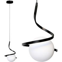 Luminária Pendente Teto 160cm Jabuticaba Globo Vidro 15cm Metal E27 Gimpo KJDD-E-061