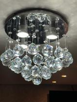 Luminária Pendente Teto Com Cristal Legítimo K9 40mm