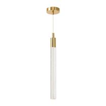Luminária Pendente Teto Cristal Led 3W Cilíndrico Dourado 3 Em 1