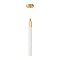 Luminária Pendente Teto Cristal Led 3W Cilíndrico Dourado 3 Em 1