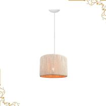 Luminária Pendente Teto Fabricada Sisal Natural Cor Palha ou Chocolate Design Moderno Bivolt Luminária Pendente Teto Fabricada Sisal Natural Cor Palha ou Chocolate Design Moderno Bivolt