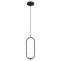 Luminária Pendente Teto Lustre Arco Globo Vidro Quarto Preto
