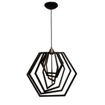 Luminária Pendente Teto Sala Cozinha Moderno Hexagonal Preto