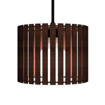 Luminária Pendente Tóquio Modelo Ripado - Marrom Luminária Pendente Tóquio Modelo Ripado - Marrom