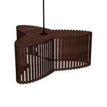 Luminária Pendente Trevo Modelo Ripado Marrom Luminária Pendente Trevo Modelo Ripado Marrom