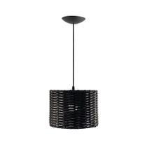 Luminária Pendente Tubo 25cm Junco Fibra Sintética E27 Luminária Pendente Tubo 25cm Junco Fibra Sintética E27