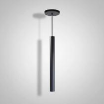 Luminária Pendente Tubo Preto 40cm 1 Lamp. - Juni