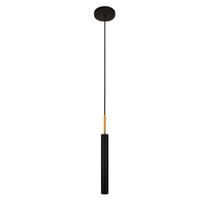 Luminária Pendente Tubo Teto Sala Quarto Preto Dourado 40Cm Luminária Pendente Tubo Teto Sala Quarto Preto Dourado 40Cm