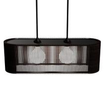 Luminária Pendente Veneza Modelo Ripado Preta