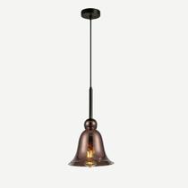 Luminária Pendente Vidro Fumê Elegante Luminária Pendente Vidro Fumê Elegante