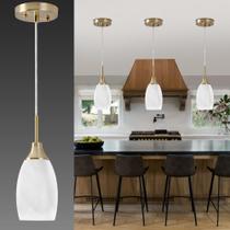 Luminária pendente Viinew Mini Glass 12 cm soprada à mão em espiral branca