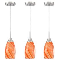 Luminária pendente Viinew Mini Glass de 4,72 polegadas com mármore laranja soprado à mão