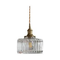 Luminária Pendente Vintage De Vidro Verde Com LED E Interruptor, Lâmpada Suspensa Nórdica De Cobre