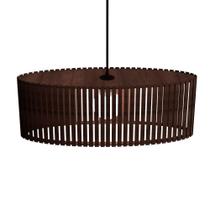 Luminária Pendente Zepelim Modelo Ripado Marrom Luminária Pendente Zepelim Modelo Ripado Marrom