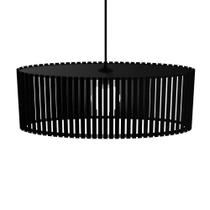Luminária Pendente Zepelim Modelo Ripado Preta