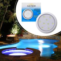 Luminária Piscina Branca Led Ø80mm 9w Luz Branco Frio + Fonte St1855