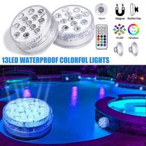 Luminária Piscina De Led Rgb Piscina Submerso Impermeável E Controle Remoto