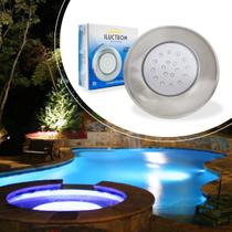 Luminária Piscina Led Smd Ø125mm Cromada 18w Luz Rgb St1079