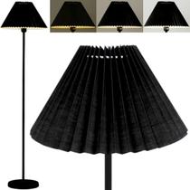 Luminária Piso Chão Coluna 148Cm Metal Cúpula Plissada Gimpo Luminária Piso Chão Coluna 148Cm Metal Cúpula Plissada Gimpo