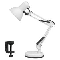 Luminaria pixar Mesa Articulada Escritorio regulavel Leitura Base metal Articulavel Branca