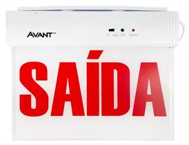 Luminária Placa de Saída Luz de Emergência 1W 30 Lúmens Bivolt Avant Branco