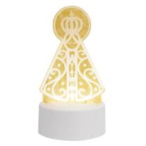 Luminária Placa Nossa Senhora Aparecida Luz Branca 18cm