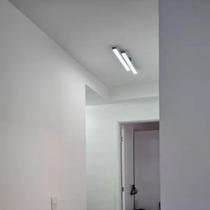 Luminaria Plafon Arandela Duplo 50cm Led Luz Direta Preto ou Branco