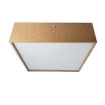 Luminária Plafon Caroá Bivolt E27 Quadrado 30cm - Freijó