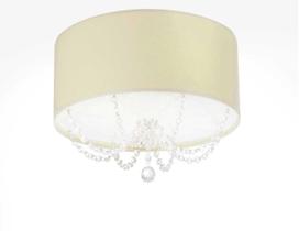 Luminária Plafon Com Cristal 40X15Cm Cilindrico