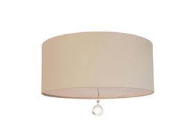 Luminária Plafon Com Cristal Cúpula Cáqui 30x15 2e27 Bivolts