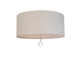 Luminária Plafon Com Cristal Cúpula Cinza 30x15 2e27 Bivolts
