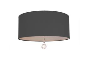 Luminária Plafon Com Cristal Cúpula Preto 30x15 2e27 Bivolts Luminária Plafon Com Cristal Cúpula Preto 30x15 2e27 Bivolts