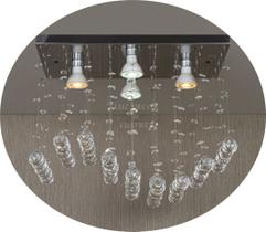Luminária Plafon Cristal Legítimo Com Base Inox Espelhada Luminária Plafon Cristal Legítimo Com Base Inox Espelhada