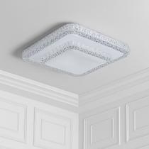 Luminária Plafon Cristal Quadrado LED Moderno Teto Luxo