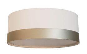 Luminária Plafon Cúpula Branco Com Detalhe Bronze 50X15