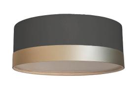 Luminária Plafon Cúpula Preto Com Detalhe Bronze 50X15