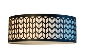 Luminária Plafon Cúpula Recorte Preto 50X15 3E27 Bivolt