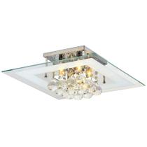 Luminária Plafon De Cristal Roma Bivolt 40cm Branco Startec