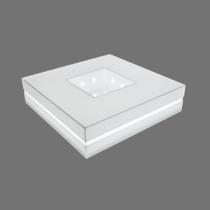 Luminária Plafon de Sobrepor Em Acrílico Com Recuo No Centro E Friso Lateral Transparente 35x35 4E27 Luminária Plafon de Sobrepor Em Acrílico Com Recuo No Centro E Friso Lateral Transparente 35x35 4E27