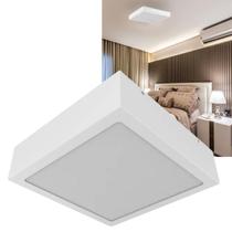 Luminária Plafon De Sobrepor Quadrado 30x30 Para 4 Lâmpadas Led E27 Painel Moderno Branco Bivolt 110V 220V Para Sala Quarto Cozinha Banheiro Corredor