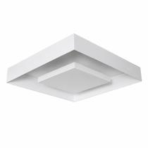 Luminária Plafon Embutir Eclipse 45x45cm Luz Indireta 4x E27 Aço Branco Texturizado