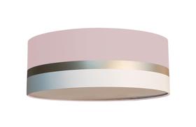 Luminária Plafon Faixas Bronze Cúpula Rosa 50X15