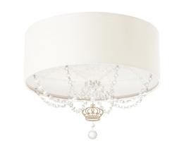 Luminária Plafon Infantil Coroa Cúpula Branco 40X15 2E27