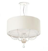 Luminária Plafon Infantil Coroa Cúpula Branco 50X15 3E27