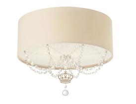 Luminária Plafon Infantil Coroa Cúpula Cáqui 30X15 2E27