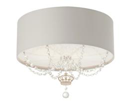 Luminária Plafon Infantil Coroa Cúpula Cinza 40X15 2E27