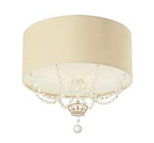 Luminária Plafon Infantil Coroa Cúpula Crú 30X15 2E27