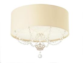 Luminária Plafon Infantil Coroa Cúpula Crú 40X15 2E27