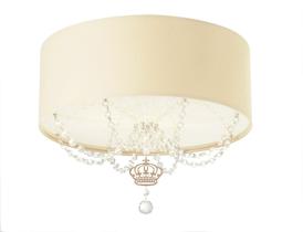 Luminária Plafon Infantil Coroa Cúpula Crú 50X15 3E27